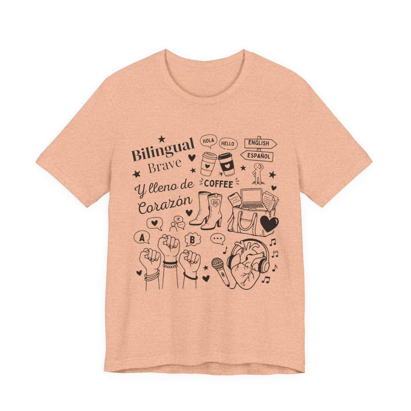Bilingual, Brave y Lleno de Corazón — Latina Pride Graphic T-shirt