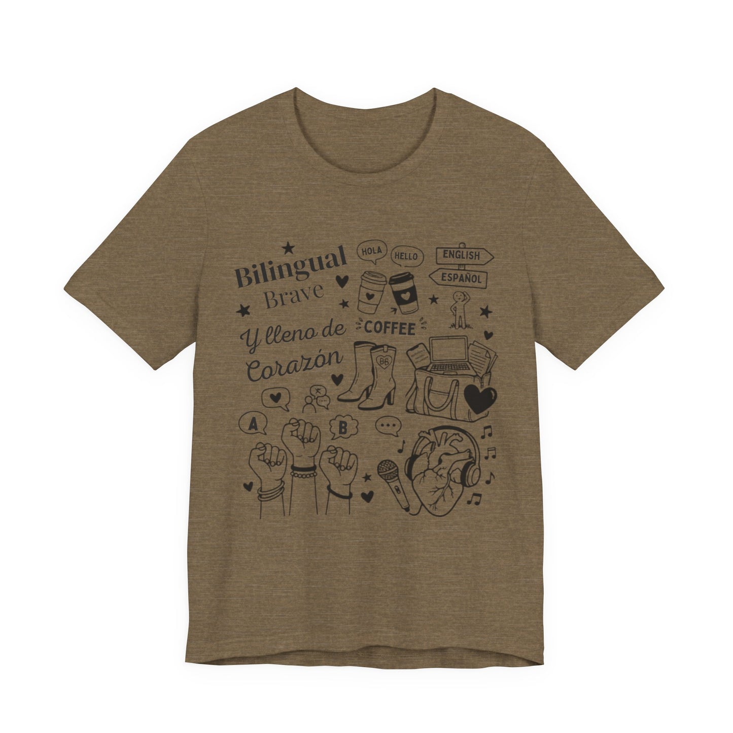Bilingual, Brave y Lleno de Corazón — Latina Pride Graphic T-shirt