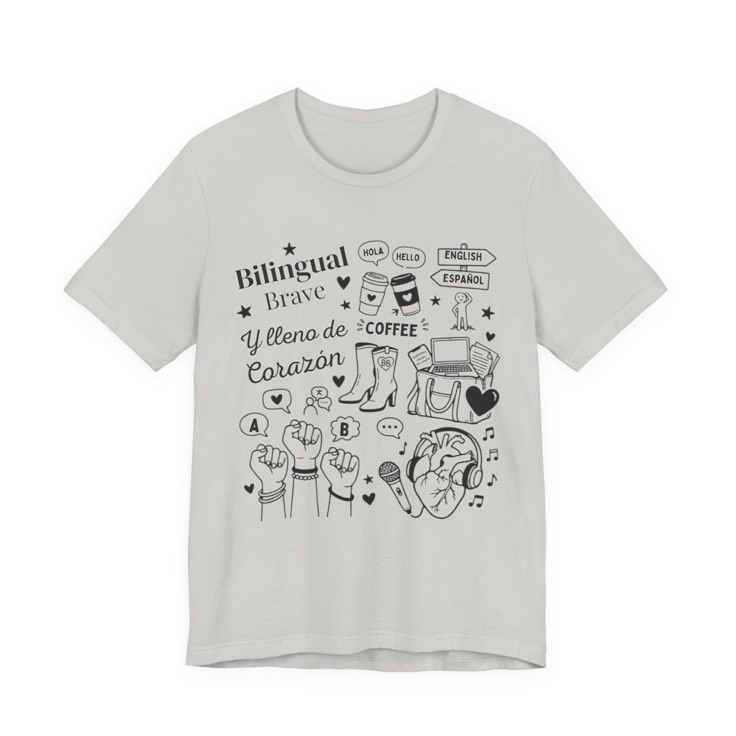 Bilingual, Brave y Lleno de Corazón — Latina Pride Graphic T-shirt