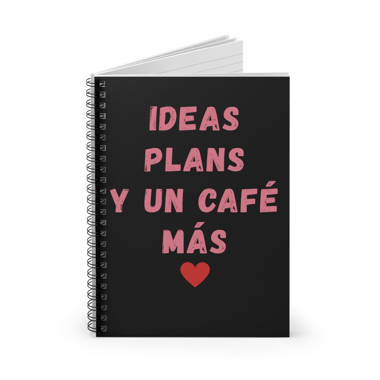 Latina Notebook  – "Ideas, Planes y un Cafecito Más" | Spiral Journal for Working Moms | 6x8 Ruled Lined Notebook | Gift for Latina Boss, Mama, Entrepreneur