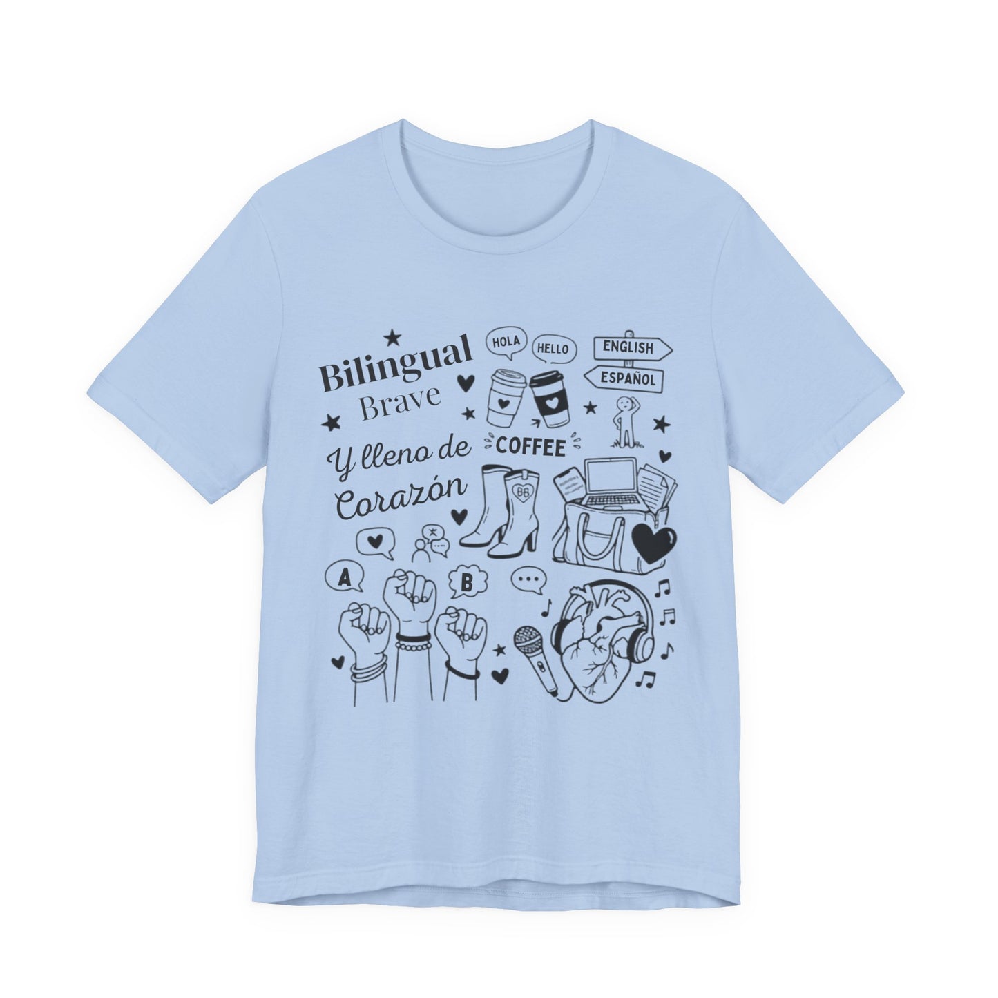 Bilingual, Brave y Lleno de Corazón — Latina Pride Graphic T-shirt