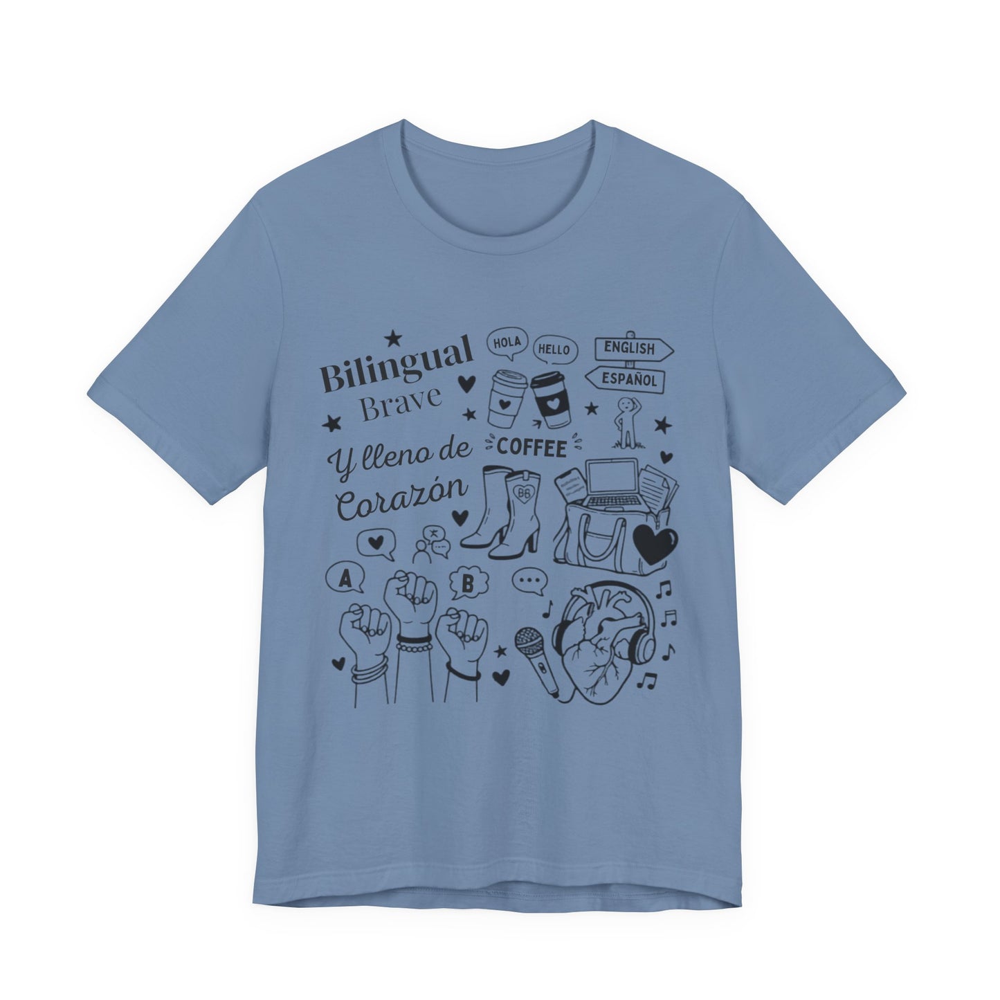 Bilingual, Brave y Lleno de Corazón — Latina Pride Graphic T-shirt