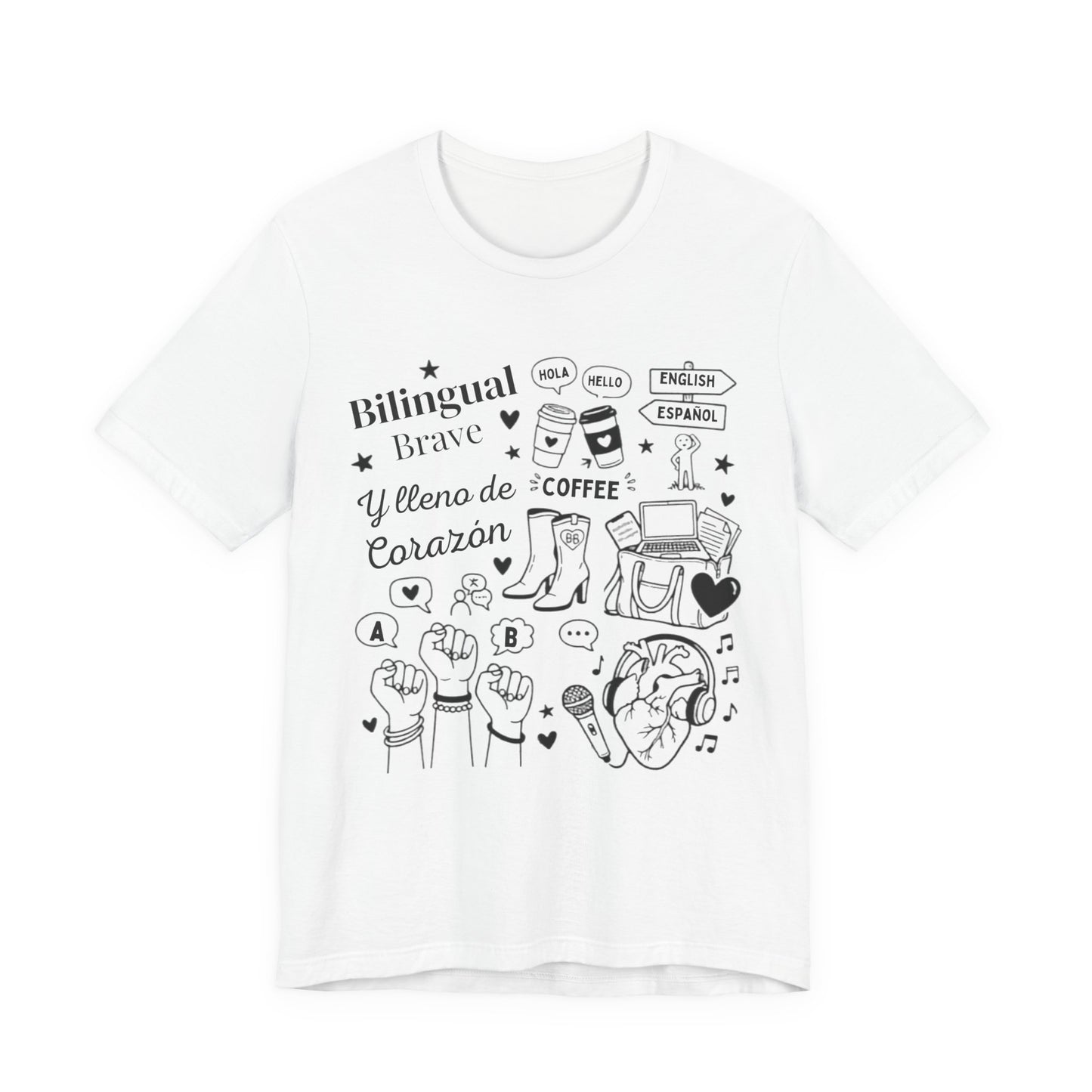 Bilingual, Brave y Lleno de Corazón — Latina Pride Graphic T-shirt