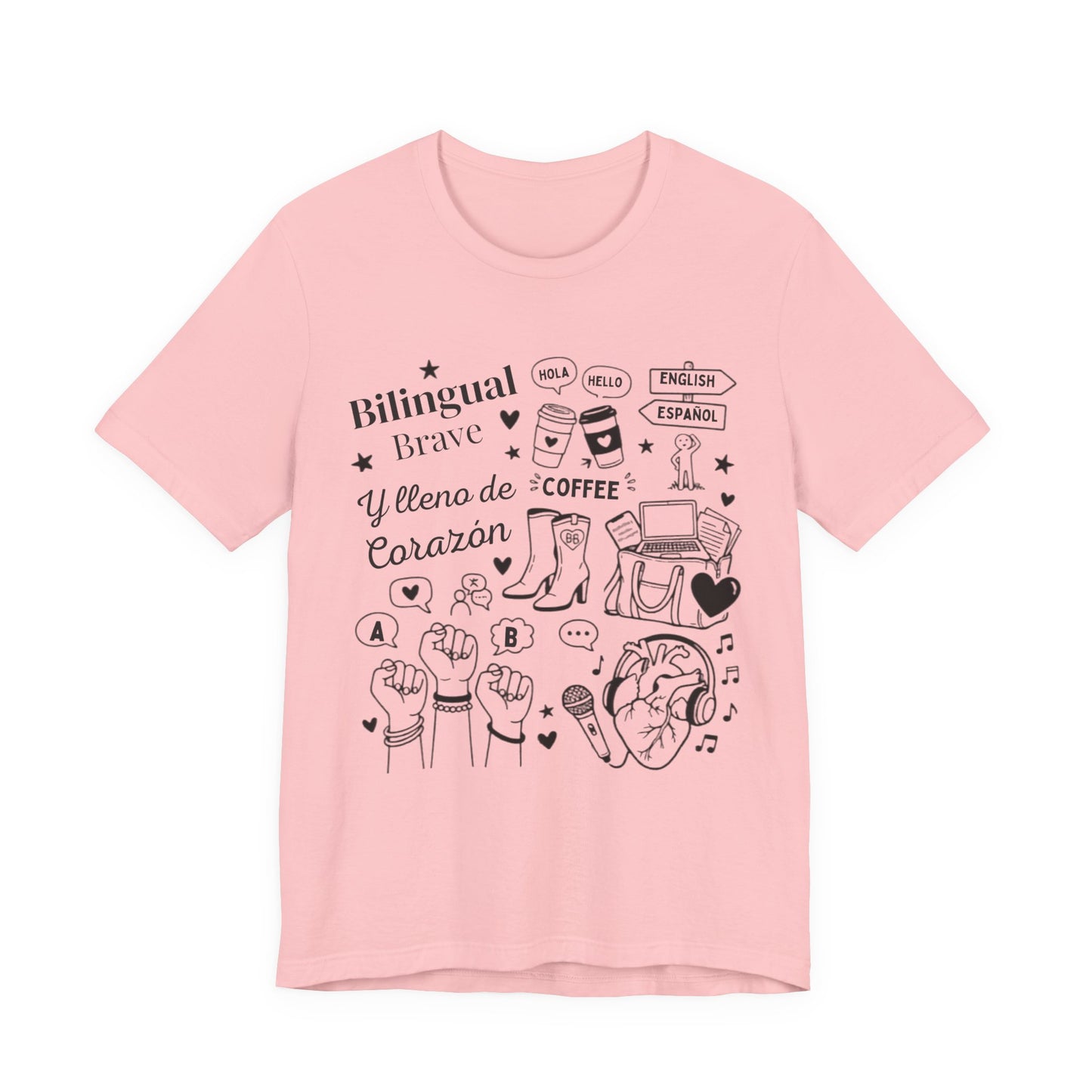 Bilingual, Brave y Lleno de Corazón — Latina Pride Graphic T-shirt