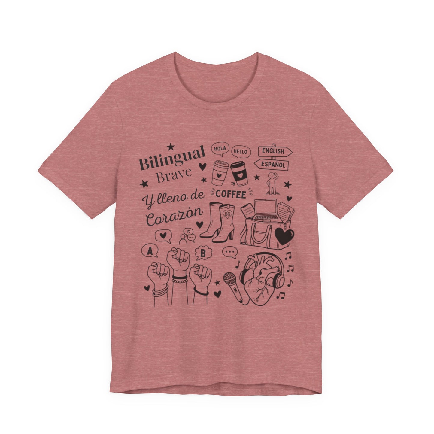 Bilingual, Brave y Lleno de Corazón — Latina Pride Graphic T-shirt