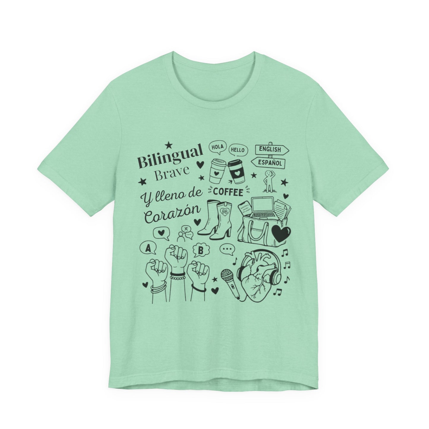 Bilingual, Brave y Lleno de Corazón — Latina Pride Graphic T-shirt