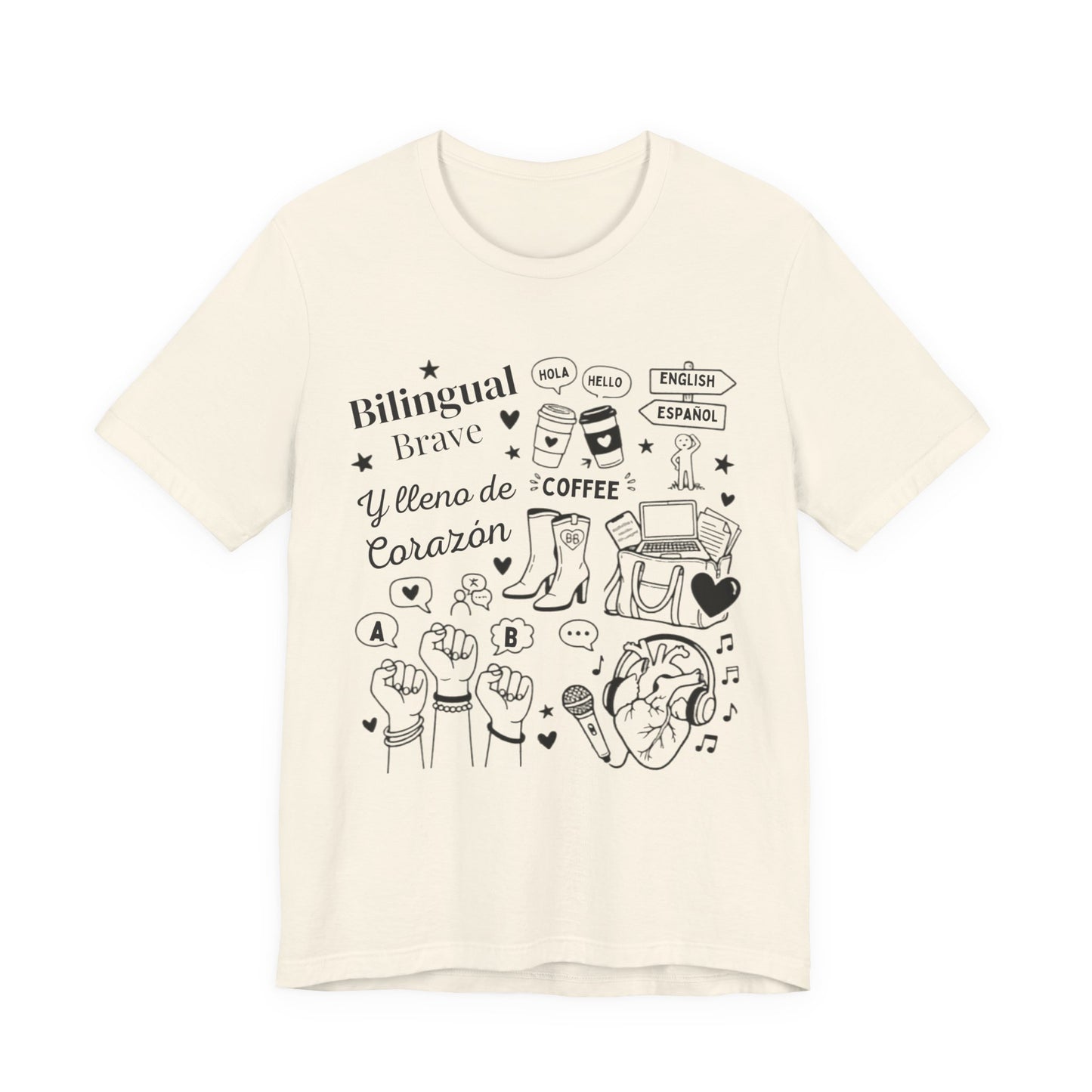 Bilingual, Brave y Lleno de Corazón — Latina Pride Graphic T-shirt