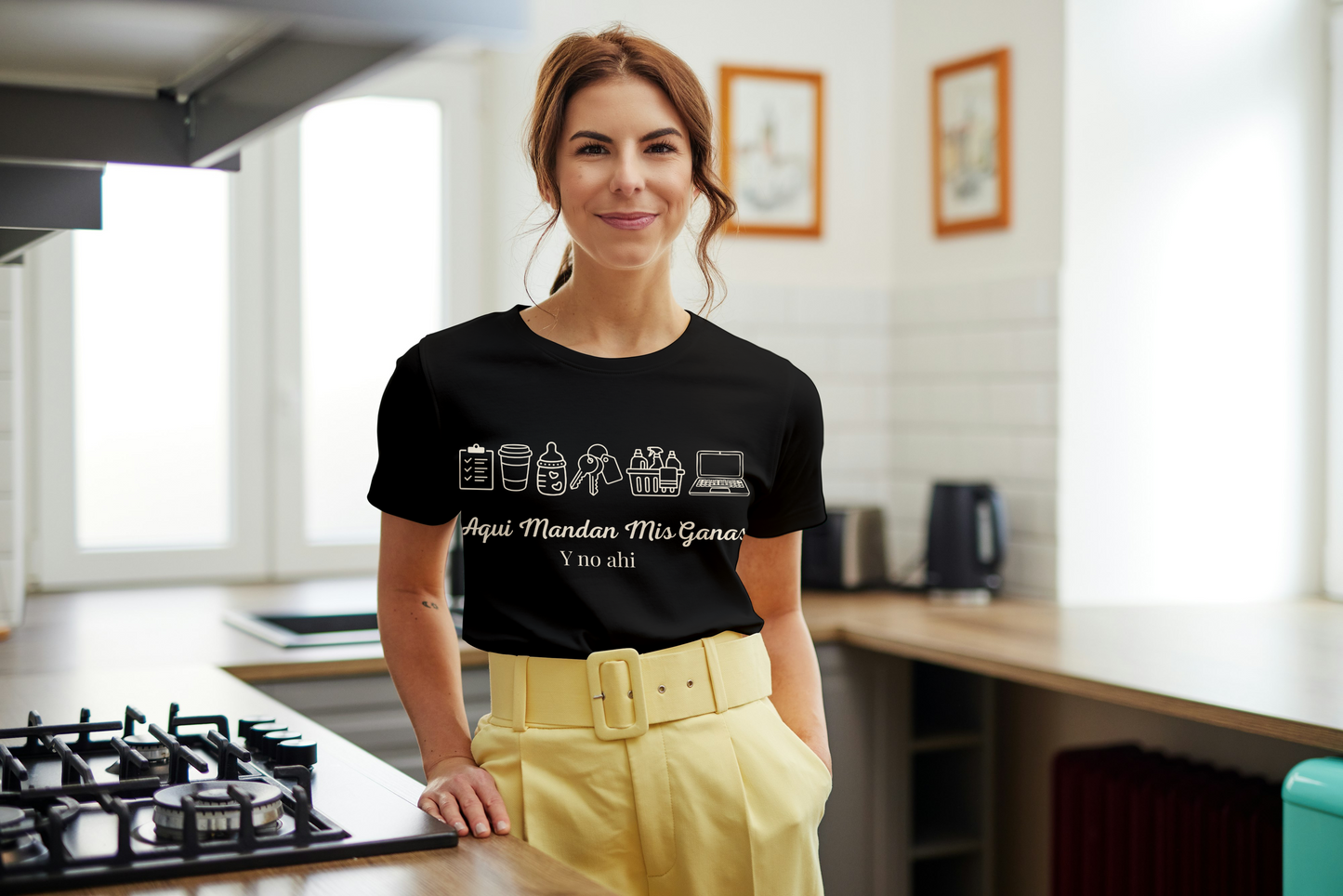 Aquí Mandan Mis Ganas Tee — Spanish Funny Lifestyle Graphic T-Shirt